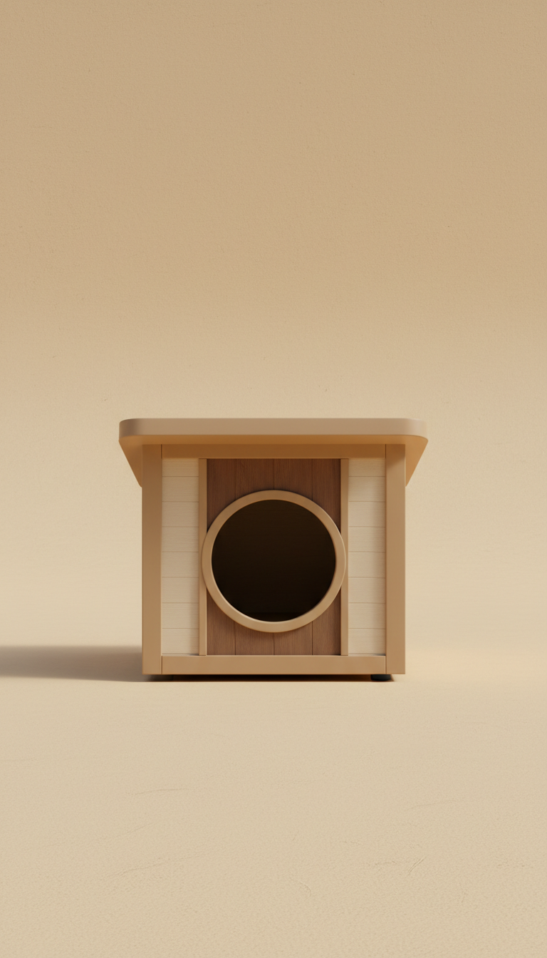 Flat-roof Dog House in Warm White