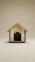 Geometric Minimalist Dog House in Off-white